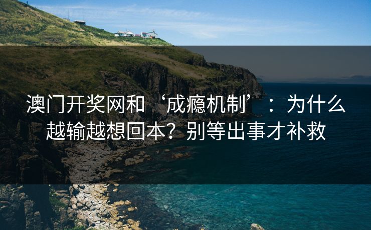 澳门开奖网和‘成瘾机制’：为什么越输越想回本？别等出事才补救