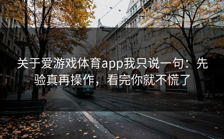 关于爱游戏体育app我只说一句：先验真再操作，看完你就不慌了